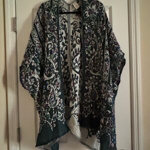 Soft Surroundings Multicolor Floral Poncho